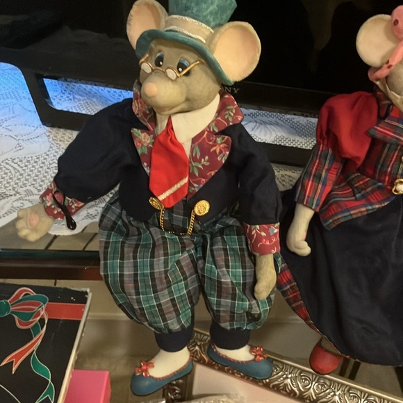 Vintage 90’s House of Lloyd Christmas Marcus & Millicent Mouse Shelf Sitters - Picture 4 of 7